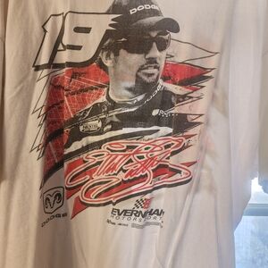 White Racing Graphic Tee Worn